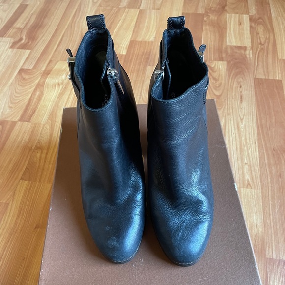 Coach Hewes Safari Leather Block Heel Boots - Picture 2 of 6